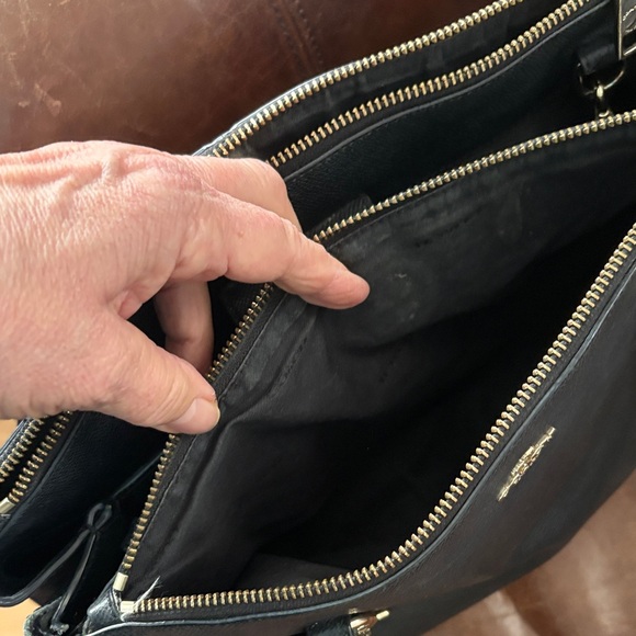 Coach Midnight Black Leather Tote - Picture 3 of 7